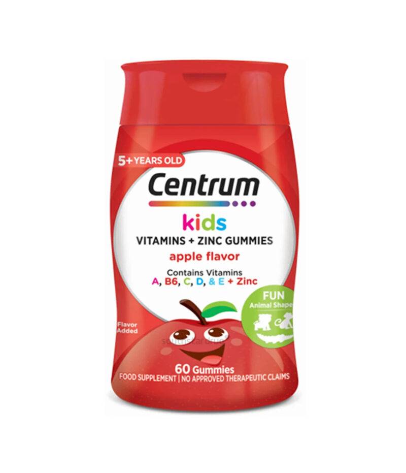 Centrum Kids Vitamins + Zinc Gummies Apple Flavor 60 Gummies - Rose 